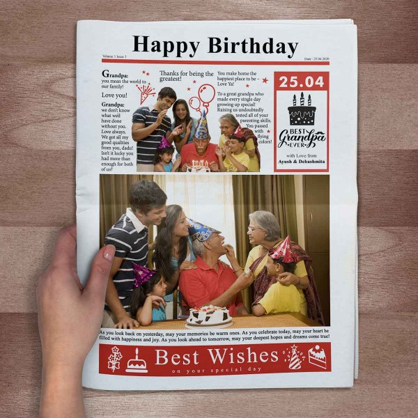 Personalised E-Newspaper for Birthday