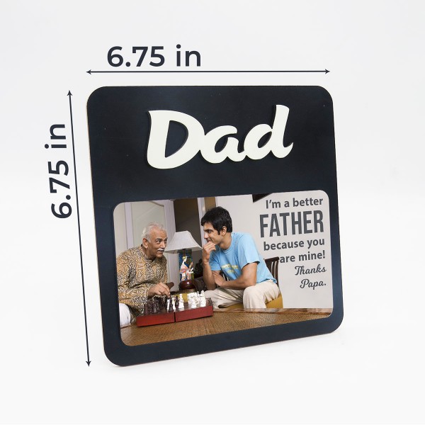 DAD WOODEN PHOTO FRAME WITH FIXED TITLE PLAQUE