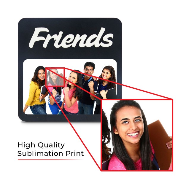 Friends WOODEN PHOTO FRAME WITH FIXED TITLE PLAQUE