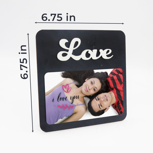 Love Wooden Photo Frame with Fixed Title Plaque