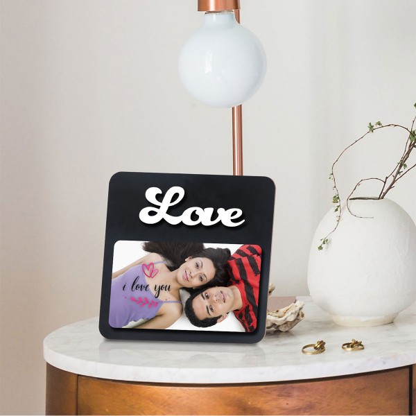 Love Wooden Photo Frame with Fixed Title Plaque