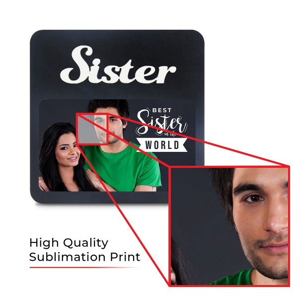 Sister WOODEN PHOTO FRAME WITH FIXED TITLE PLAQUE